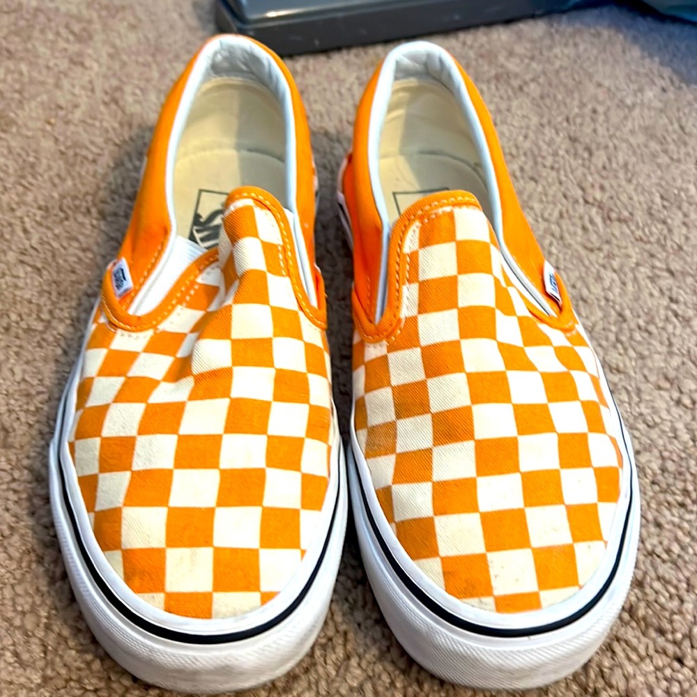 Vans checkered slip ons